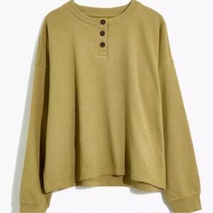 Madewell Olive Textured Henley Top